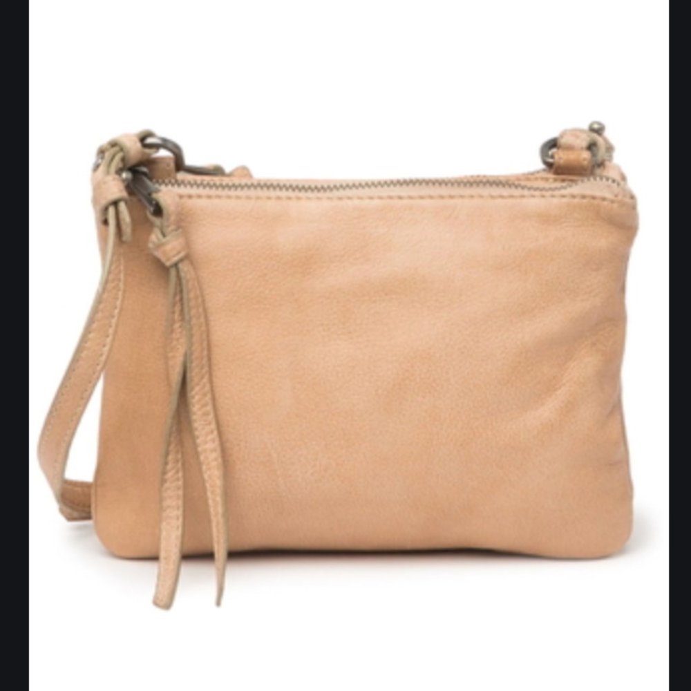 FRYE Cream Leather Double Crossbody Bag NWT